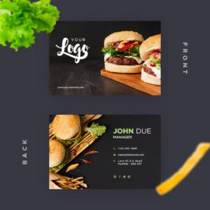 business card template restaurant with burgers crc332d4f44 size9.15mb - title:Home - اورچین فایل - format: - sku: - keywords: p_id:18