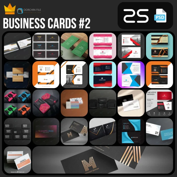 business cards psd 2ab - title:کالکشن 25 کارت ویزیت شرکتی با فرمت PSD - اورچین فایل - format:PSD - فتوشاپ - sku:crcpsd25crvt#2 - keywords: p_id:50764