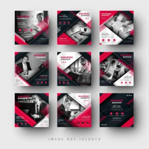 business company social media instagram feed post banner red black template - title:Home - اورچین فایل - format: - sku: - keywords: p_id:18