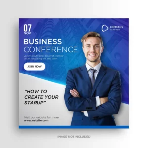 business conference social media banner square flyer - title:Home - اورچین فایل - format: - sku: - keywords: p_id:18