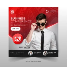 business conference social media banner square flyer template 1 - title:Home Main - اورچین فایل - format: - sku: - keywords: p_id:18