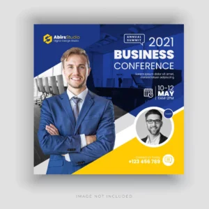 business conference social media banner square flyer template 3 - title:Home - اورچین فایل - format: - sku: - keywords: p_id:18