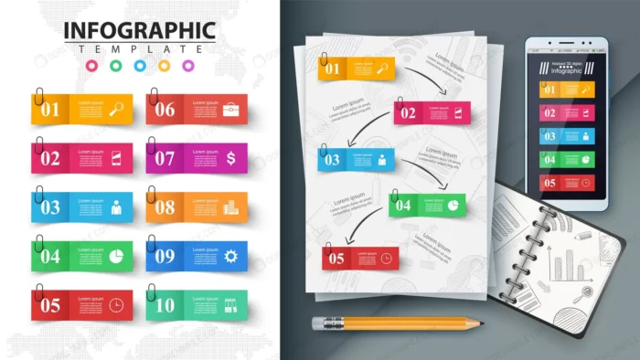 business infographic crcb4cdea31 size9.86mb - title:مجموعه اینفوگرافیک مرحله ای - اورچین فایل - format:EPS - وکتور - sku:crcb4cdea31 - keywords: p_id:98883