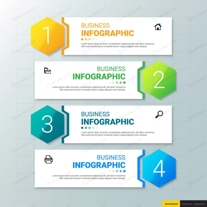 business infographics template with four steps crce54c696d size3.51mb - title:وکتور اینفوگرافی 4 مرحله ای - اورچین فایل - format:EPS - وکتور - sku:crce54c696d - keywords: p_id:98891