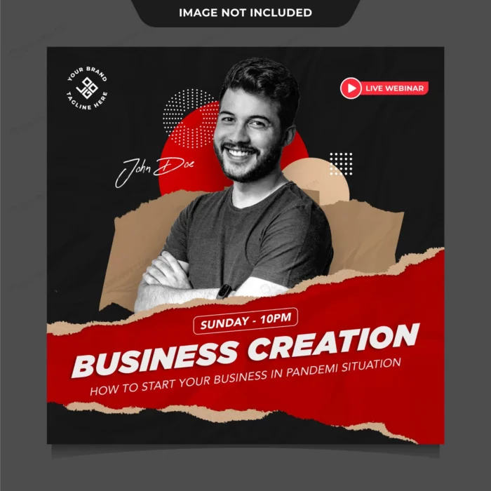 business instagram social media post template crce69ee1ab size103.61mb - title:قالب لایه باز پست اینستاگرام وبینار - اورچین فایل - format:PSD - فتوشاپ - sku:crce69ee1ab - keywords: p_id:91443