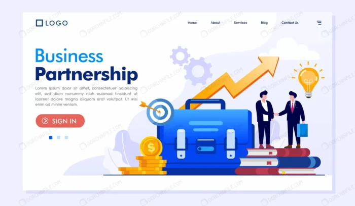 business partnership landing page illustration ve crced62c70b size1.56mb - title:صفحه فرود مشارکت تجاری - اورچین فایل - format:EPS - وکتور - sku:crced62c70b - keywords:صفحه فرود مشارکت تجاری p_id:102811