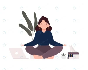 business woman sitting padmasana lotus pose office rnd818 frp9076013 - title:Home - اورچین فایل - format: - sku: - keywords: p_id:18