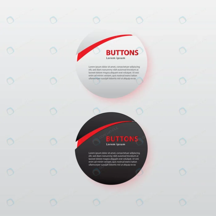 button premium glossy black white red crc2be6285f size1.93mb 1 - title:دکمه مشکی و سفید برای طراحی وب - اورچین فایل - format:EPS - وکتور - sku:crc2be6285f - keywords: p_id:48479