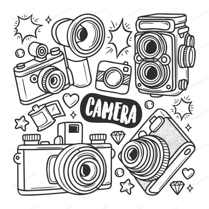 camera icons hand drawn doodle coloring crce3255b8c size4.20mb - title:آیکون دوربین عکاسی - اورچین فایل - format:EPS - وکتور - sku:crce3255b8c - keywords: p_id:96783