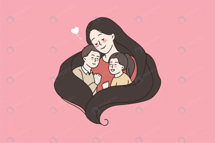 caring mom hug two little children show love crccb4d4475 size1.10mb - title:دانلود وکتور بچه ها در آغوش مادر - اورچین فایل - format:EPS - وکتور - sku:crccb4d4475 - keywords: p_id:84593