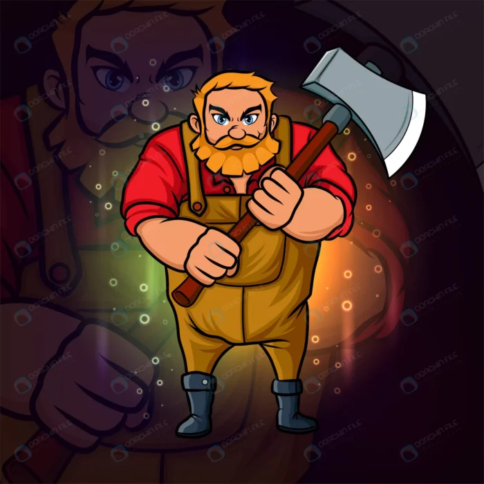 carpenter man esport mascot design illustration rnd448 frp18500149 - title:وکتور مرد با ابزار تبر - اورچین فایل - format:EPS - وکتور - sku:frp18500149 - keywords: p_id:74605