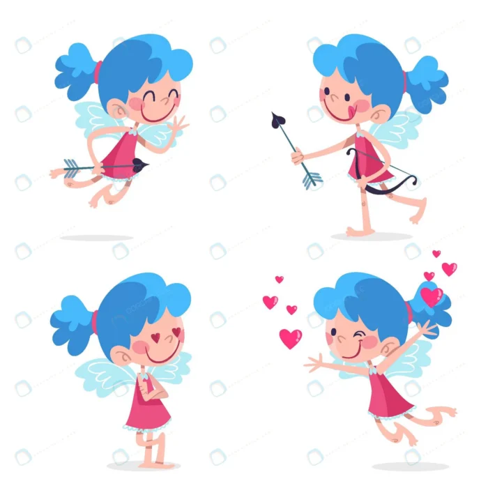 cartoon cupid character collection crc755653f1 size796.8kb - title:دانلود وکتور ویژه ولنتاین با فرشته های عشق و تیر و کمان در دست - اورچین فایل - format:EPS - وکتور - sku:crc755653f1 - keywords: p_id:31529