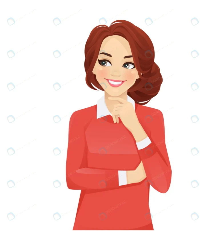 casual business thinking woman looking away isola crc072299cf size1.62mb - title:وکتور دختر خوش روی خندان - اورچین فایل - format:EPS - وکتور - sku:crc072299cf - keywords: p_id:79709