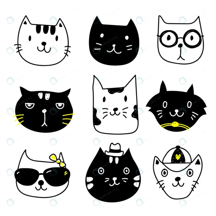 cat icons collection crc2705a1fa size1.17mb 1 - title:مجموعه وکتور سر گربه - اورچین فایل - format:EPS - وکتور - sku:crc2705a1fa - keywords: p_id:52820