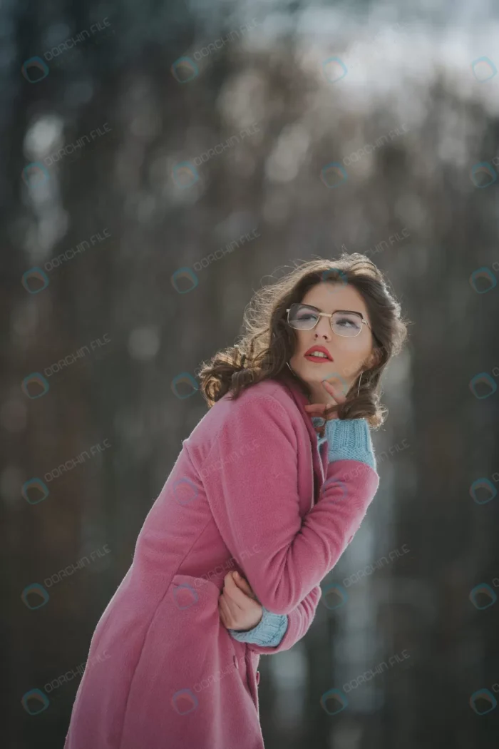 caucasian female bright pink warm jacket winter s crc726c2396 - title:دختر با لباس صورتی ضخیم - اورچین فایل - format:JPG - استوک - sku:crc726c2396 - keywords: p_id:85185