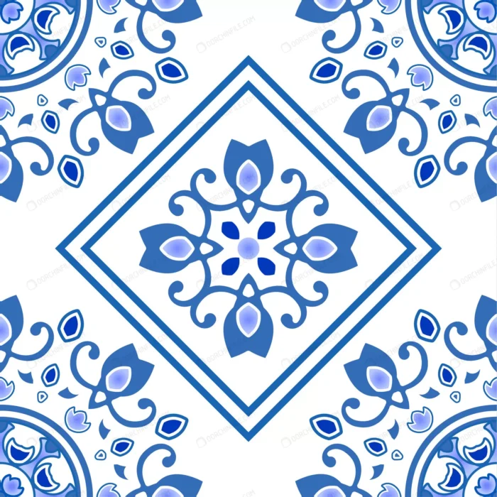 ceramic tile seamless pattern portugal style azul crc77d09524 size4.45mb - title:کاشی بدون درز به سبک پرتغالی - اورچین فایل - format:EPS - وکتور - sku:crc77d09524 - keywords: p_id:101151