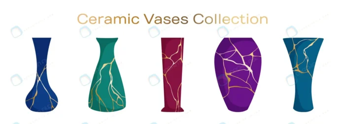 ceramic vases flower bouquets vector collection h crc6491d644 size1.92mb - title:مجموعه وکتور گلدان سرامیک رنگی - اورچین فایل - format:EPS - وکتور - sku:crc6491d644 - keywords: p_id:85947