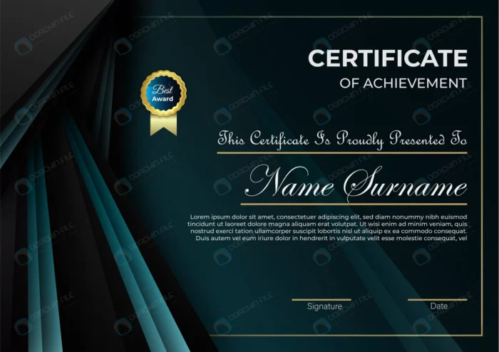 certificate template crc64e78e52 size18.99mb - title:وکتور تمپلیت گواهینامه با تم دارک - اورچین فایل - format:EPS - وکتور - sku:crc64e78e52 - keywords: p_id:63953