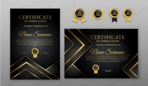 certificate with gold black badge border template crc2807398e size31.64mb - title:Home - اورچین فایل - format: - sku: - keywords: p_id:18