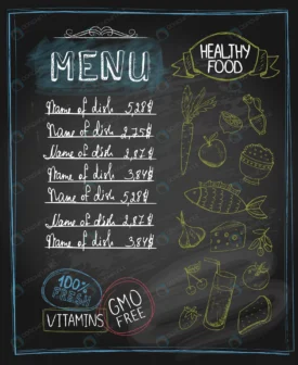 chalkboard healthy food menu with place text vect crc3f13aae3 size7.50mb - title:Home Main - اورچین فایل - format: - sku: - keywords: p_id:18