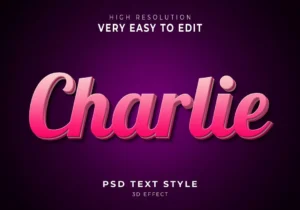 charlie 3d modern text effect - title:Home - اورچین فایل - format: - sku: - keywords: p_id:18