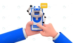 chatbot cartoon human hand holding smartphone with rnd488 frp31926894 - title:Home - اورچین فایل - format: - sku: - keywords: p_id:18