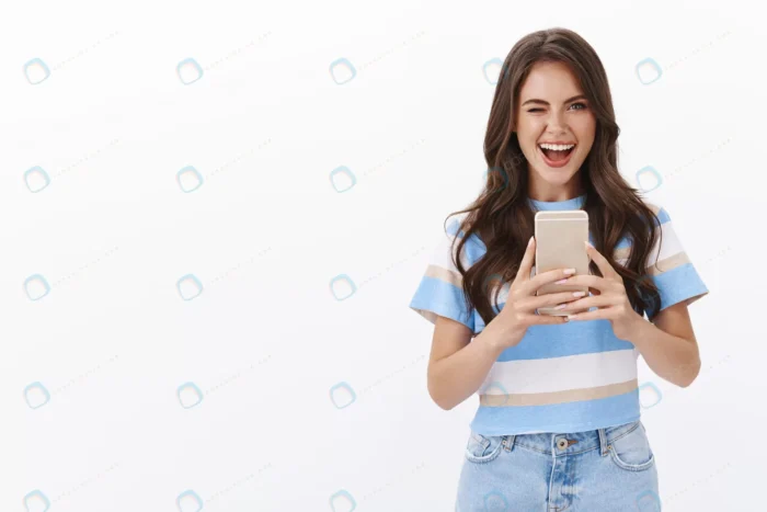 cheeky stylish modern woman taking selfie mirror crc1c9bcc1f - title:عکس دختر زیبا با گوشی در حال چشمک زدن - اورچین فایل - format:JPG - استوک - sku:crc1c9bcc1f - keywords: p_id:65223