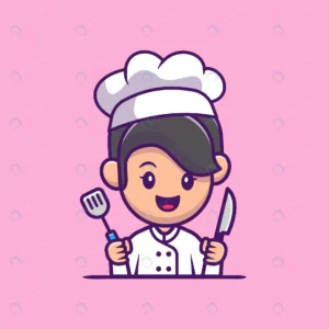 chef girl with knife spatula cartoon icon illustr crc35cdfde9 size0.57mb - title:Home - اورچین فایل - format: - sku: - keywords: p_id:18