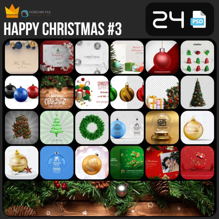 christmas 3ab psd - title:کالکشن 24 طرح کریسمس - مجموعه سوم - اورچین فایل - format:PSD - فتوشاپ - sku:crcpsd24chris#3 - keywords: p_id:45491