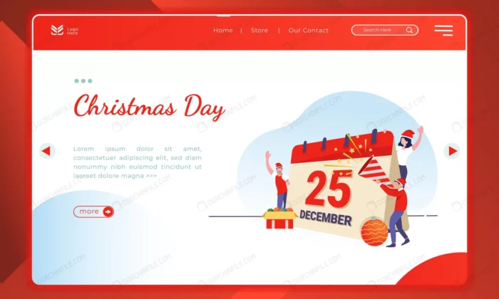 christmas day illustration landing page template crcf72fa234 size1.16mb - title:صفحه فرود کریسمس - اورچین فایل - format:EPS - وکتور - sku:crcf72fa234 - keywords:صفحه فرود کریسمس p_id:102853