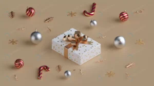 christmas gift box with christmas balls 3d render crc200b782f size1.23mb 3840x2160 - title:Home - اورچین فایل - format: - sku: - keywords: p_id:18