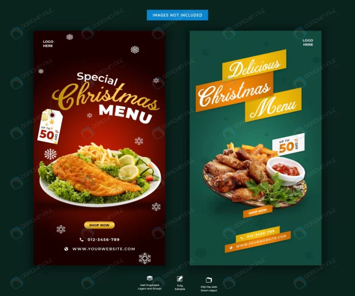 christmas menu restaurant food instagram stories crcf71df1ca size6.55mb - title:۲ استوری اینستاگرامی ویژه کریسمس با موضوع غذا با تخفیف در فرمت PSD - اورچین فایل - format:PSD - فتوشاپ - sku:crcf71df1ca - keywords:۲ استوری اینستاگرامی ویژه کریسمس با موضوع غذا با تخفیف در فرمت psd, فایل فتوشاپ, اینستاگرام, دانلود رایگان, فایل تکی, فایل لایه باز رایگان, قالب استوری اینستاگرام, قالب اینستاگرام, کریسمس p_id:31179