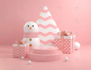 christmas pink podium scene with snowman gift box crc890443a3 size5.42mb 4500x3461 - title:Home - اورچین فایل - format: - sku: - keywords: p_id:18