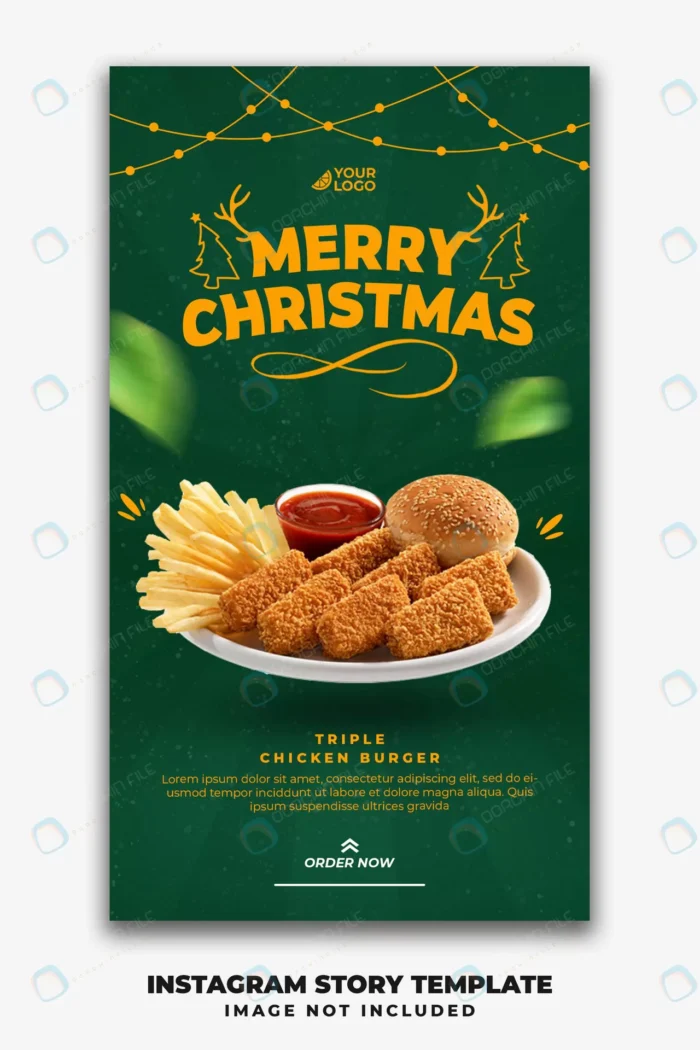 christmas social media post instagram stories res crc18d8d51c size17.7mb - title:دانلود استوری اینستاگرامی ویژه کریسمس با موضوع غذای رستوران در فرمت PSD - اورچین فایل - format:PSD - فتوشاپ - sku:crc18d8d51c - keywords: p_id:31181