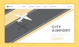 city airport landing page vector template crcd6700b3c size1.86mb - title:Home - اورچین فایل - format: - sku: - keywords: p_id:18