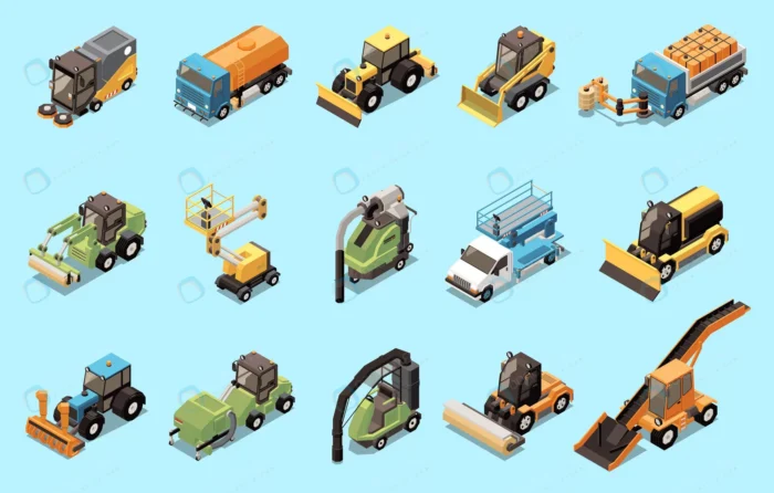 city cleaning machinery isometric crc56dfcb09 size3.51mb - title:وکتور ایزومتریک ماشین آلات شهرداری - اورچین فایل - format:EPS - وکتور - sku:crc56dfcb09 - keywords: p_id:77237