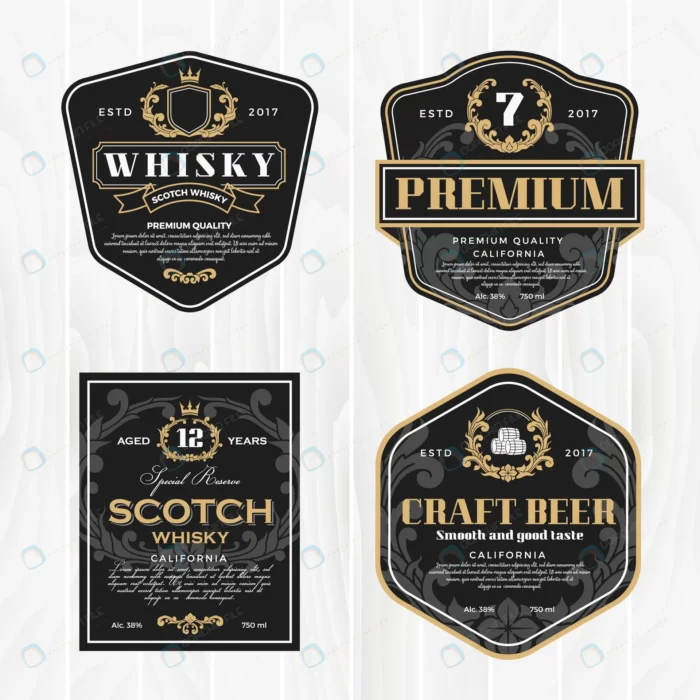 classic vintage frame whisky labels antique produ crcd0fc7a6d size4.50mb - title:مجموعه وکتور لیبل قدیمی نوشیدنی - اورچین فایل - format:EPS - وکتور - sku:crcd0fc7a6d - keywords: p_id:60852