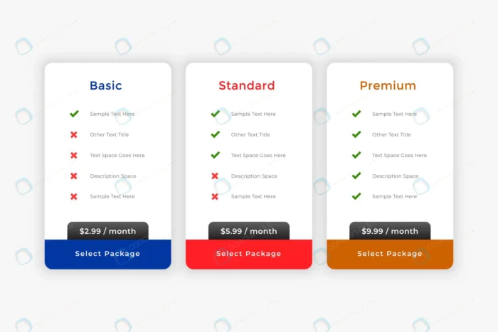 clean business pricing plans table template crc463be837 size0.80mb - title:پلن های تعرفه خدمات - اورچین فایل - format:EPS - وکتور - sku:crc463be837 - keywords: p_id:89919