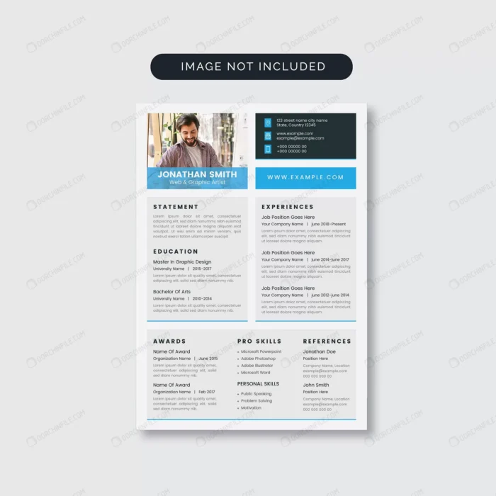 clean minimalist resume crc5e07ec7d size1.65mb - title:قالب وکتور رزومه شخصی - اورچین فایل - format:EPS - وکتور - sku:crc5e07ec7d - keywords:قالب وکتور رزومه ساده, وکتور, فایل تکی p_id:101517