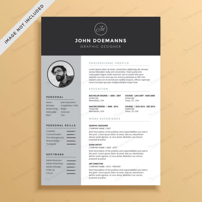 clean professional resume crce1d46a25 size1.43mb - title:قالب رزومه شرکت - اورچین فایل - format:EPS - وکتور - sku:crce1d46a25 - keywords: p_id:101523