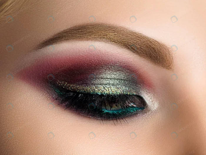 close up beautiful woman eye with multicolored sm crc3673534e - title:عکس کلوزآپ چشم و ابروی خانم جوان - اورچین فایل - format:JPG - استوک - sku:crc3673534e - keywords: p_id:82055