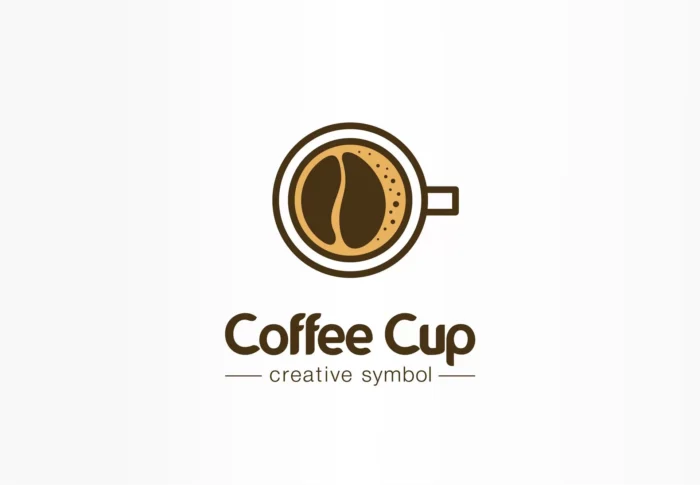 coffee cup top view with bean shape foam creative crc466d043b size0.50mb - title:وکتور لوگوی فنجان قهوه با فوم - اورچین فایل - format:EPS - وکتور - sku:crc466d043b - keywords: p_id:39427