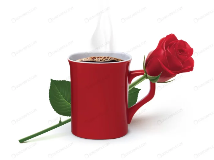 coffee rose illustration crcc0536741 size4.31mb - title:وکتور ماگ با گل رز - اورچین فایل - format:EPS - وکتور - sku:crcc0536741 - keywords: p_id:94159