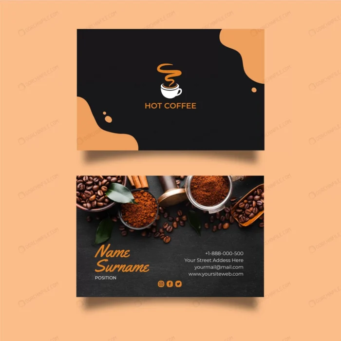 coffee shop double sided business card crcefe49bb3 size0.70mb - title:قالب کارت ویزیت کافه رستوران - اورچین فایل - format:EPS - وکتور - sku:crcefe49bb3 - keywords: p_id:93523