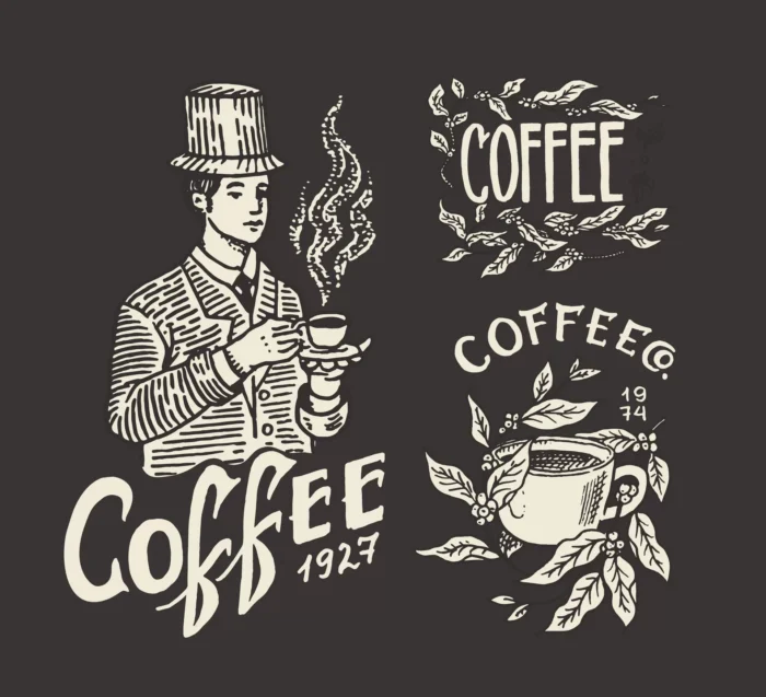 coffee shop logo emblem crc0075d3d9 size3.46mb - title:دانلود وکتور لوگوی قهوه استایل کلاسیک - اورچین فایل - format:EPS - وکتور - sku:crc0075d3d9 - keywords: p_id:39457