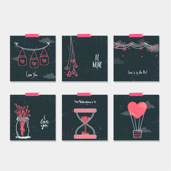 collection beautiful notes valentine s day - title:دانلود وکتور مجموعه ویژه یادداشت های زیبای روز ولنتاین - اورچین فایل - format:EPS - وکتور - sku:4316 - keywords: p_id:29952