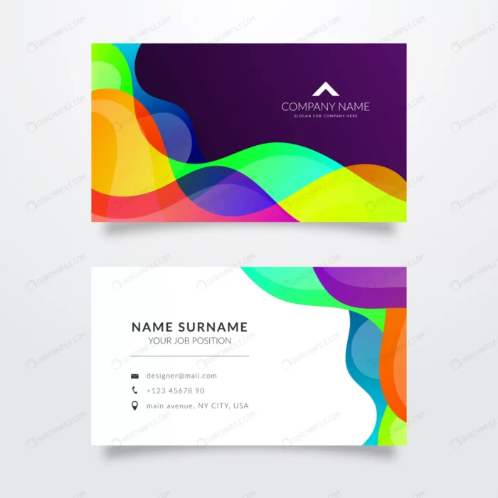 colored waves template business card crc4805eff8 size3.89mb - title:کارت ویزیت تجاری طرح موجی - اورچین فایل - format:EPS - وکتور - sku:crc4805eff8 - keywords: p_id:93517