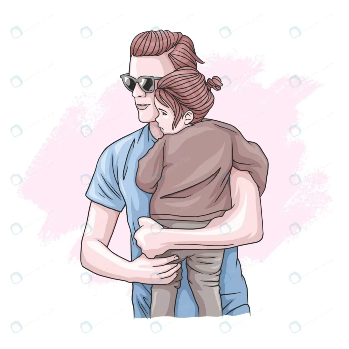 colorful drawing fathers hand holding his son fat crcc41c03fb size1.54mb 1 - title:وکتور کارت تبریک روز پدر - اورچین فایل - format:EPS - وکتور - sku:crcc41c03fb - keywords: p_id:43276