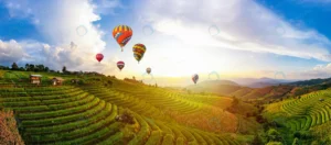 colorful hot air balloons sunset scene ban bun loe rnd282 frp8149552 - title:Home - اورچین فایل - format: - sku: - keywords: p_id:18