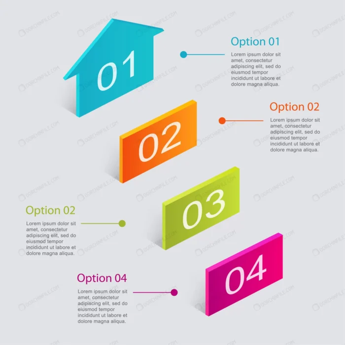 colorful info graphics your business presentation crc78082f57 size2.09mb - title:وکتور اینفوگرافیک 4 مرحله ای - اورچین فایل - format:EPS - وکتور - sku:crc78082f57 - keywords: p_id:98927